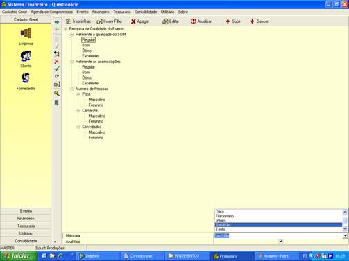 Cadastro dos Questionário