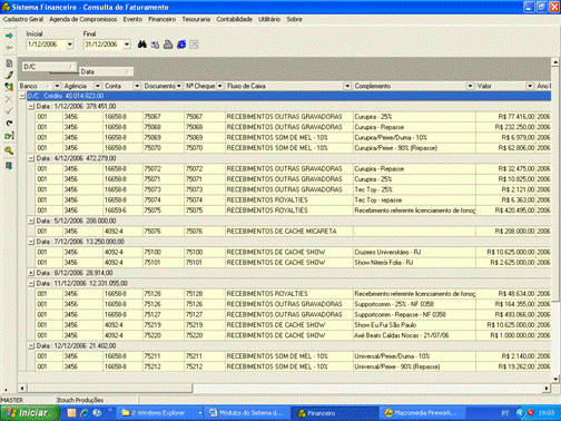 Consulta do faturamento